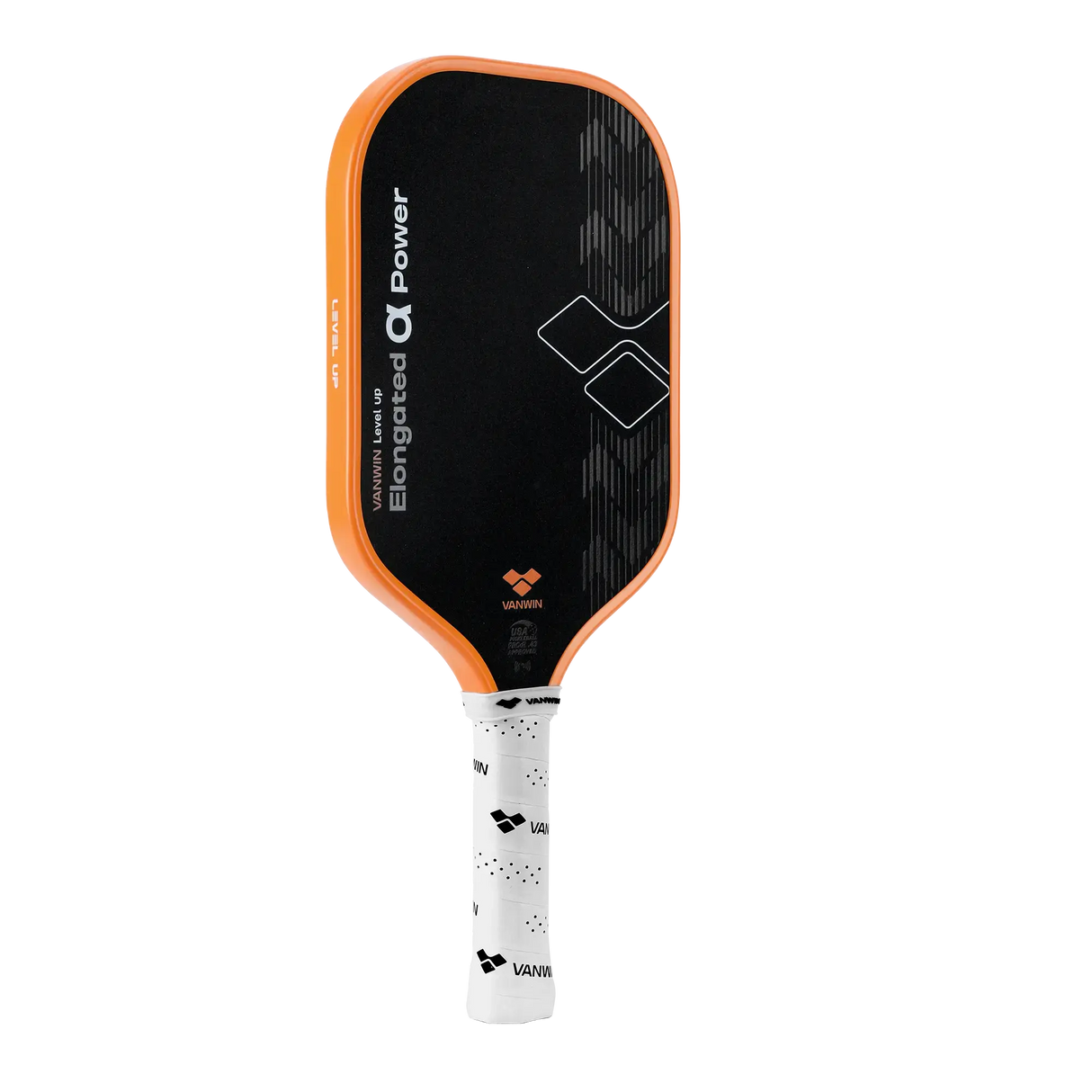 Front view of the VANWIN Alpha Power foam-core pickleball paddle on a transparent background