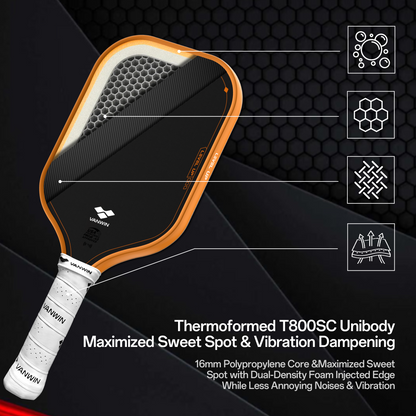 Pro T8 – T800 Raw Carbon Fiber Pickleball Paddle