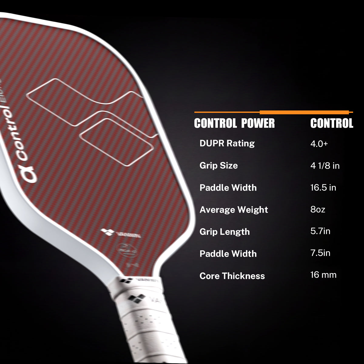 Alpha Control(16mm)(Includes Paddle Cover,Eraser,2 Overgrips)