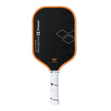 ack view of the VANWIN Alpha Power pickleball paddle with its elongated shape and white handle